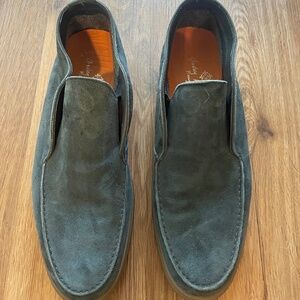 Andrea Ventura Blue Suede Slip-On Ankle Shoes- Men's  US 10 NEW